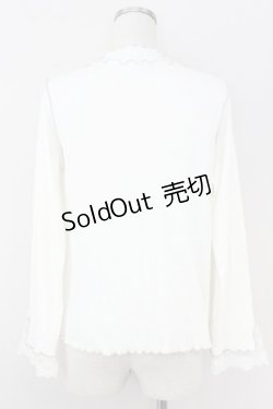 画像2: axes femme / バイカラーメロー袖レースプルオーバー  アイボリー T-25-07-09-010-AX-TO-SA-ZI