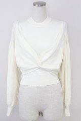 axes femme / レイヤードニットプルオーバー  アイボリー T-25-07-09-011-AX-TO-SA-ZI