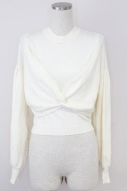 画像1: axes femme / レイヤードニットプルオーバー  アイボリー T-25-07-09-011-AX-TO-SA-ZT