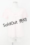 axes femme / 異素材使い半袖プルオーバー  ピンク T-25-07-09-002-AX-TO-SA-ZT