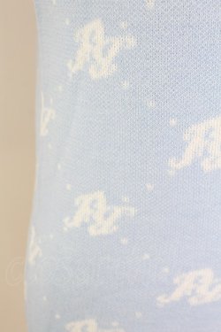 画像4: Fickle Bebe / ロゴハイネックニットトップス  サックスＸ白 T-25-07-09-013-0-TO-SA-ZT