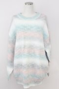 axes femme / モヘア風グラデーションニット  ミントＸピンクＸ白 T-25-07-09-014-AX-TO-SA-ZT