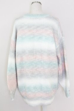 画像2: axes femme / モヘア風グラデーションニット  ミントＸピンクＸ白 T-25-07-09-014-AX-TO-SA-ZT