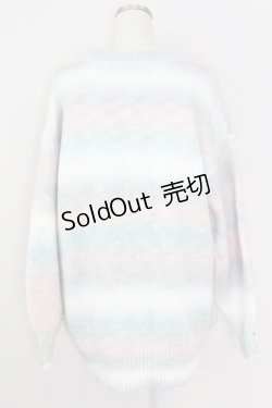 画像2: axes femme / モヘア風グラデーションニット  ミントＸピンクＸ白 T-25-07-09-014-AX-TO-SA-ZI