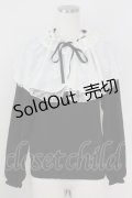 axes femme / レース重ねケープニットプルオーバー  黒Ｘアイボリー T-25-07-09-015-AX-TO-SA-ZI