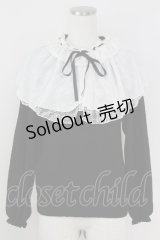 axes femme / レース重ねケープニットプルオーバー  黒Ｘアイボリー T-25-07-09-015-AX-TO-SA-ZI