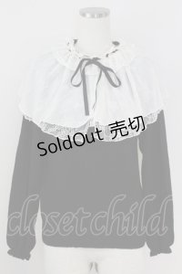 axes femme / レース重ねケープニットプルオーバー  黒Ｘアイボリー T-25-07-09-015-AX-TO-SA-ZI