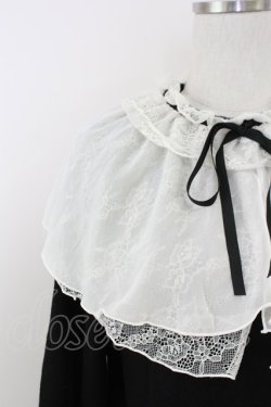 画像3: axes femme / レース重ねケープニットプルオーバー  黒Ｘアイボリー T-25-07-09-015-AX-TO-SA-ZT
