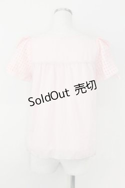 画像2: axes femme / 異素材使い半袖プルオーバー  ピンク T-25-07-09-002-AX-TO-SA-ZI