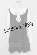axes femme / 馬車刺繍ワンピース  黒Ｘ白 T-25-07-09-016-AX-OP-SA-ZT