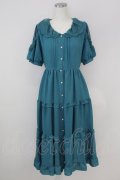 axes femme POETIQUE / リボン付ドーリーロングワンピース  グリーン T-25-07-09-018-AX-OP-SA-ZT