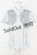 axes femme / パネルプリント半袖ブラウス M グレー T-25-07-09-003-AX-BL-SA-ZI