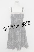 axes femme / アンティークラベルptワンピース M 黒 T-25-07-09-023-AX-OP-SA-ZI