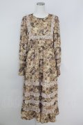 axes femme NOSTALGIE / ヴィンテージフラワー柄ワンピース  ブラウンＸピンク T-25-07-09-024-AX-OP-SA-ZT