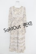 axes femme NOSTALGIE / ヴィンテージフラワー柄ワンピース  ブラウンＸピンク T-25-07-09-024-AX-OP-SA-ZI