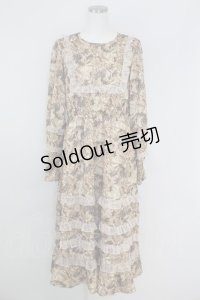 axes femme NOSTALGIE / ヴィンテージフラワー柄ワンピース  ブラウンＸピンク T-25-07-09-024-AX-OP-SA-ZI