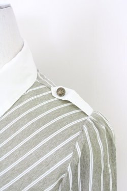 画像3: axes femme / ストライプバイカラーワンピース  アイボリーＸカーキ T-25-07-10-016-AX-OP-SA-ZI