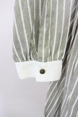 画像7: axes femme / ストライプバイカラーワンピース  アイボリーＸカーキ T-25-07-10-016-AX-OP-SA-ZI