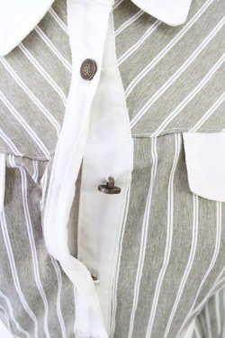 画像8: axes femme / ストライプバイカラーワンピース  アイボリーＸカーキ T-25-07-10-016-AX-OP-SA-ZI