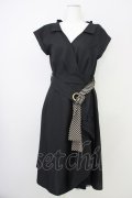 axes femme / ラップ風シャツワンピース  黒 T-25-07-10-018-AX-OP-SA-ZT