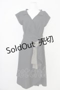 axes femme / ラップ風シャツワンピース  黒 T-25-07-10-018-AX-OP-SA-ZI