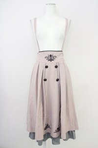 axes femme / サス付モチーフ刺繍スカート  ピンク T-25-07-10-019-AX-SK-SA-ZI