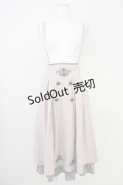 画像1: axes femme / サス付モチーフ刺繍スカート  ピンク T-25-07-10-019-AX-SK-SA-ZI