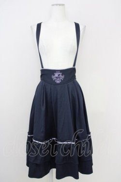 画像1: axes femme / サス付フリルスカート  ネイビー T-25-07-10-020-AX-SK-SA-ZT