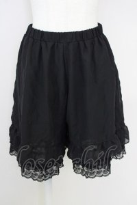 axes femme / フリルペチパンツ M 黒 T-25-07-10-021-AX-PA-SA-ZI