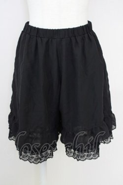 画像1: axes femme / フリルペチパンツ M 黒 T-25-07-10-021-AX-PA-SA-ZT