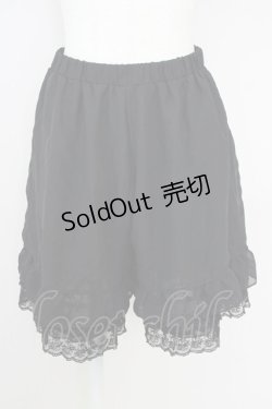 画像1: axes femme / フリルペチパンツ M 黒 T-25-07-10-021-AX-PA-SA-ZI