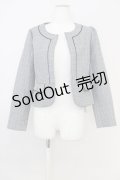 axes femme / パイピングツイードジャケット M 黒 T-25-07-10-022-AX-JA-SA-ZT