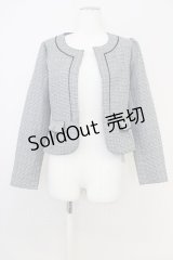 axes femme / パイピングツイードジャケット M 黒 T-25-07-10-022-AX-JA-SA-ZI