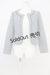 axes femme / パイピングツイードジャケット M 黒 T-25-07-10-022-AX-JA-SA-ZI