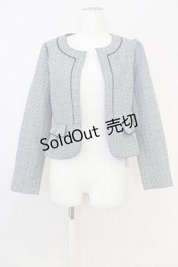 画像1: axes femme / パイピングツイードジャケット M 黒 T-25-07-10-022-AX-JA-SA-ZT