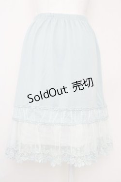 画像2: axes femme / 裾モチーフレース使いペチスカート  サックス T-25-07-10-003-AX-SK-SA-ZT