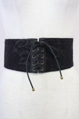 axes femme / G レースアップコルセットベルト  黒 T-25-07-10-025-AX-ZA-SA-ZI