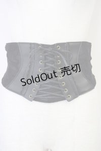 axes femme / レースコルセットベルト  黒 T-25-07-10-026-AX-ZA-SA-ZI