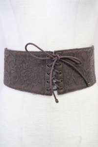 axes femme / レースコルセットベルト  ブラウン T-25-07-10-027-AX-ZA-SA-ZI