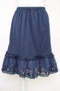 axes femme / レース重ねペチスカート  ネイビー T-25-07-10-005-AX-SK-SA-ZT