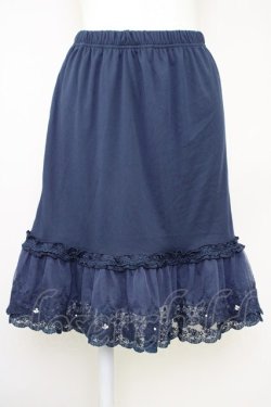 画像1: axes femme / レース重ねペチスカート  ネイビー T-25-07-10-005-AX-SK-SA-ZT
