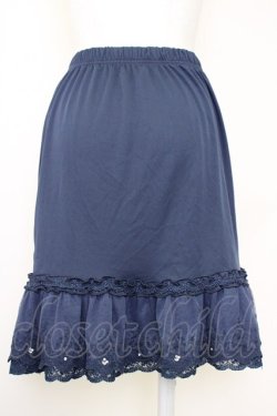 画像2: axes femme / レース重ねペチスカート  ネイビー T-25-07-10-005-AX-SK-SA-ZT