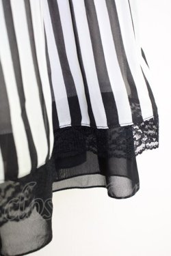 画像3: axes femme / ストライププリーツスカート  黒Ｘ白 T-25-07-10-001-AX-SK-SA-ZT
