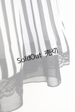 画像3: axes femme / ストライププリーツスカート  黒Ｘ白 T-25-07-10-001-AX-SK-SA-ZI