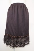 axes femme / 裾はしごレースリボンペチスカート  ブラウン T-25-07-10-007-LO-SK-SA-ZT