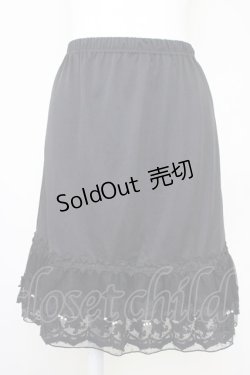 画像1: axes femme / オーガンジープチローズペチコート  黒 T-25-07-10-009-AX-SK-SA-ZI