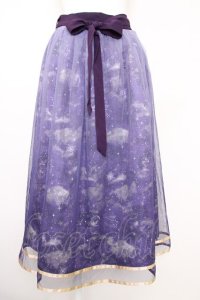 axes femme / 夏の星空グラデチュールスカート  パープル T-25-07-10-010-AX-SK-SA-ZI
