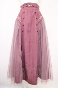 axes femme / サイドチュールロングスカート  ピンク T-25-07-10-011-AX-SK-SA-ZT