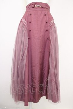画像2: axes femme / サイドチュールロングスカート  ピンク T-25-07-10-011-AX-SK-SA-ZT