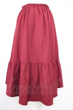 画像2: axes femme / チャイナ釦ラッフルスカート  ボルドー T-25-07-10-012-AX-SK-SA-ZT